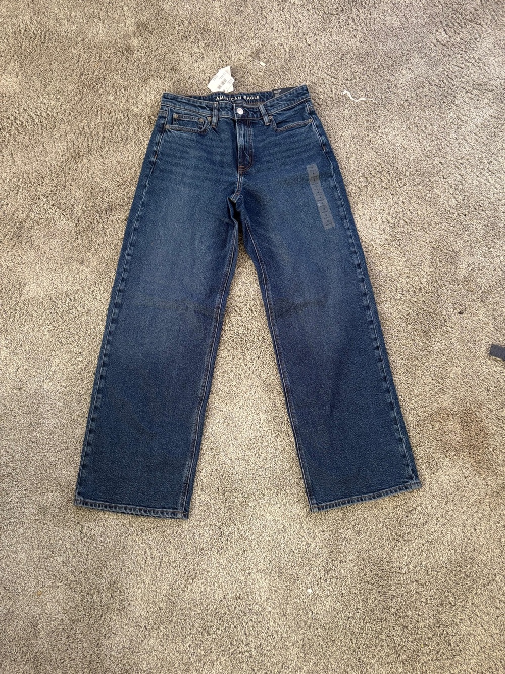 American Eagle Outfitters Woman Dark Indigo Relaxed Wide-Leg Jeans